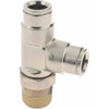 Norgren 3/8 NPTF, Nickel Plated Brass Push-to-Connect Tube Male Swivel Run Tee 260 Max psi, Tube to Male NPT Connection 124680638 - 48790380