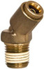 Norgren 1/4" Outside Diam, 1/4 NPT, Brass Push-to-Connect Tube Male 45° Elbow 150 Max psi, Tube to Male Connection, Buna O-Ring 95460010M - 00188458