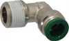 Parker Hannifin 3/8" Outside Diam, 3/8 NPTF, Nickel Plated Brass Push-to-Connect Tube Male Elbow 300 Max psi, Tube to Male NPT Connection, Buna-N O-Ring W169PLPNS-6-6 - 45408473