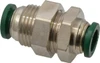 Parker Hannifin 3/8" Outside Diam, Nickel Plated Brass Push-to-Connect Tube Bulkhead Union 300 Max psi, Tube to Tube Connection, Buna-N O-Ring 62PLPBH-6 - 84425909