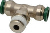 Parker Hannifin 3/8" Outside Diam, 3/8 NPTF, Nickel Plated Brass Push-to-Connect Tube Male Swivel Branch Tee 300 Max psi, Tube to Male NPT Connection, Buna-N O-Ring W172PLP-6-6 - 84424324