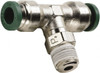 Parker Hannifin 3/8" Outside Diam, 1/2 NPT, Nickel Plated Brass Push-to-Connect Tube Male Swivel Branch Tee 300 Max psi, Tube to Male NPT Connection, Buna-N O-Ring W172PLP-6-8 - 61604740