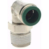 Parker Hannifin 1/2" Outside Diam, 1/2 NPTF, Nickel Plated Brass Push-to-Connect Tube Male Swivel Elbow 300 Max psi, Tube to Male NPT Connection, Buna-N O-Ring W169PLP-8-8 - 45408374