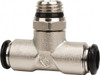Value Collection 6mm Outside Diam, 1/8 Universal, Nickel Plated Brass Push-to-Connect Tube Male Swivel Branch Tee 250 Max psi, Tube to Universal Thread Connection, Buna O-Ring 2555706865PRO - 61761417