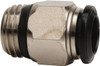 Value Collection 4mm Outside Diam, M5 Metric, Nickel Plated Brass Push-to-Connect Tube Male Connector 250 Max psi, Tube to Metric Thread Connection, Buna O-Ring 2555504565PRO - 61760948