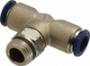 Value Collection 3/8" Outside Diam, 3/8 Universal, Nickel Plated Brass Push-to-Connect Tube Male Swivel Branch Tee 250 Max psi, Tube to Universal Thread Connection, Buna O-Ring 2555738365PRO - 89911507