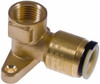Watts 1/2" Outside Diam, 1/2 FPT, Brass Push-to-Connect Tube Female Drop Ear Elbow 250 Max psi, Tube to Female NPT Connection, EPDM O-Ring 0472034 - 02862464