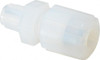 NewAge Industries 3/8" Tube OD, PFA PTFE Plastic Compression Tube Male Connector 1/4 NPT Pipe, 500°F Max, 1/4 Thread 5320833 - 48595813