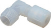 Parker Hannifin 3/8" Tube OD, PFA PTFE Plastic Compression Tube Male Adapter Elbow 1/2 NPT Pipe, 325°F Max, Plastic Grip GAME-68 - 60308962