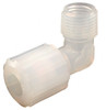Parker Hannifin 3/8" Tube OD, PFA PTFE Plastic Compression Tube Male Adapter Elbow 1/4 NPT Pipe, 325°F Max, Plastic Grip GAME-64 - 60308947