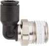 Legris 1/4" OD, 1/4 NPT, Nylon/Nickel Plated Brass Push-to-Connect Male Elbow 290 Max psi KP23840 - 48619043