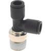 Legris 1/4" OD, 1/4 NPT, Nylon/Nickel Plated Brass Push-to-Connect Male Run Tee 290 Max psi 3103 56 14 - 48620405