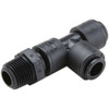 Parker Hannifin 1/4 1/4 NPTF Kynar Push-to-Connect Male Swivel Run Tee Tube Fitting 250 Max psi, Black, Push-to-Connect x MNPT Ends, FDA & NSF-51 FB4MRS4-HBLK - 19138361