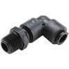 Parker Hannifin 1/4 1/8 NPTF Kynar Push-to-Connect Male Swivel Elbow Tube Fitting 250 Max psi, Black, Push-to-Connect x MNPT Ends, FDA & NSF-51 FB4MES2-HBLK - 19138296