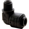 Parker Hannifin 3/8 1/4 NPTF Kynar Push-to-Connect Male Elbow Tube Fitting 250 Max psi, Black, Push-to-Connect x MNPT Ends, FDA & NSF-51 FB6ME4-HBLK - 19138726