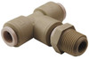Parker Hannifin 1/4" Outside Diam, 1/8 NPTF, Polypropylene Push-to-Connect Tube Male Swivel Branch Tee 150 Max psi, White PP4MTS2 - 60329075