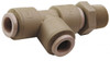 Parker Hannifin 1/4" Outside Diam, 1/8 NPTF, Acetal Push-to-Connect Tube Male Swivel Run Tee 300 Max psi, Gray A4MRS2-MG - 60329117