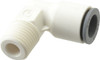 Parker Hannifin 3/8" OD, 1/4 NPTF, Bio-Sourced Nylon 11 Push-to-Connect Male Elbow 190 Max psi, White 6579 60 14WP2 - 72338932