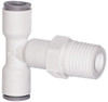 Parker Hannifin 1/4 1/8 NPTF Bio-Sourced Nylon 11 Push-to-Connect Male Swivel Branch Tee Tube Fitting 230 Max psi, White, FDA, NSF-51 & NSF-61 6508 56 11WP2 - 72338692