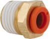 SMC Pneumatics 1/4" OD, 1/4 NPT, Brass/Polybutylene Push-to-Connect Male Connector 145 Max psi KQ2H07-35AS - 51433746