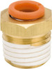 SMC Pneumatics 3/8" OD, 3/8 NPT, Brass/Polybutylene Push-to-Connect Male Connector 145 Max psi KQ2H11-36AS - 51433670