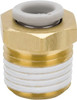SMC Pneumatics 12mm OD, 1/2 BSPT, Brass/Polybutylene Push-to-Connect Male Connector 145 Max psi KQ2H12-04AS - 51434124