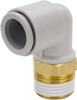 SMC Pneumatics 8mm Outside Diam, 1/8 BSPT, Brass/Polybutylene Push-to-Connect Tube Male Elbow 145 Max psi KQ2L08-01AS - 51437671