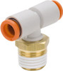 SMC Pneumatics 1/8" Outside Diam, 1/16 NPT, Brass/Polybutylene Push-to-Connect Tube Male Branch Tee 145 Max psi KQ2T01-33AS - 51432557