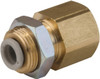 SMC Pneumatics 4mm OD, 1/8 BSPT, Brass/Polybutylene Push-to-Connect Female Bulkhead 145 Max psi KQ2E04-01A - 51434066