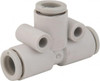 SMC Pneumatics 8mm OD, Brass/Polybutylene Push-to-Connect Union Tee 145 Max psi KQ2T08-00A - 43405885