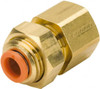 SMC Pneumatics 1/4" OD, 1/4 NPT, Brass/Polybutylene Push-to-Connect Female Bulkhead 145 Max psi KQ2E07-35A - 51433902
