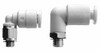 SMC Pneumatics 1/2" OD, 1/2 Universal, Brass/Polybutylene Push-to-Connect Male Elbow 145 Max psi, White KQ2L13-U04A - 04411062