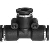 USA Sealing 1/4" OD, Nylon Push-to-Connect Union Tee 150 Max psi, Black ZUSA-TF-PTC-534 - 00005082