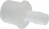 Made in USA 1/2" Barb, 3/4 NPT, Polypropylene Single Barbed Tube Adapter Male, Natural (Color) A12-8PP - 48720569