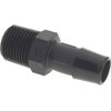 Made in USA 1/2" Barb, 3/8 NPT, Nylon Single Barbed Tube Adapter Male, Black A6-8BN - 48712426