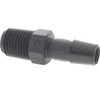 Made in USA 3/8" Barb, 1/4 NPT, Nylon Single Barbed Tube Adapter Male, Black A4-6BN - 48712343