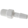 Made in USA 1/4" Barb, 1/8 NPT, Polypropylene Single Barbed Tube Adapter Male, White A2-4WP - 48724280