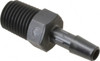 Made in USA 1/4" Barb, 1/4 NPT, Nylon Single Barbed Tube Adapter Male, Black A4-4BN - 48712327