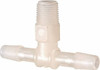 Made in USA 1/4" Barb, 1/8 NPT, Kynar Single Barbed Tube Branch Tee Male, Natural (Color) T2-4NK - 48730063