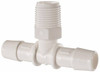 Made in USA 1/2" Barb, 3/8 NPT, Polypropylene Single Barbed Tube Branch Tee Male, White T6-8WP - 48726202