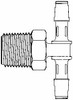 Made in USA 3/8" Barb, 1/2 NPT, Kynar Single Barbed Tube Branch Tee Male, Natural (Color) T8-6NK - 48730246
