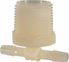 Made in USA 1/4" Barb, 3/4 NPT, Nylon Single Barbed Tube Branch Tee Male, Natural (Color) T12-4NN - 48718308