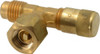 Parker Hannifin 500 Max psi, 1/4 Tube OD, Forged Flare Female Branch Tee with Depressor Access Valve Brass AVTS6D-4 - 56546476
