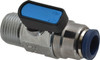 Aignep USA 3/8" Pipe, 3/8 Thread, Full Port, Brass Standard Ball Valve Inline, Two Way Flow, MNPT x Push to Connect, Composite Handle, 250 WOG 86330-06-06 - 05507611