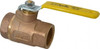 Apollo Valves 1-1/4" Pipe, Standard Port, Bronze Standard Ball Valve 2 Piece, Inline - One Way Flow, FNPT x FNPT Ends, Lever Handle, 600 WOG, 125 WSP 70-106-01 - 37009776