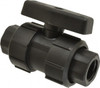 Green Leaf 3/4" Pipe, Full Port, Polypropylene True Union Design Ball Valve Inline - One Way Flow, FNPT x FNPT Ends, Tee Handle, 125 WOG TU 075E - 80254709
