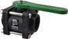 Green Leaf 1-1/2" Pipe, Standard Port, Polypropylene Full Port Ball Valve 3 Piece, Inline - One Way Flow, FNPT x FNPT Ends, Lever Handle, 150 WOG V 150 FP - 80254642