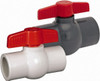Hayward 1-1/2" Pipe, Full Port, PVC Miniature Ball Valve Inline - One Way Flow, Socket Ends, Tee Handle, 150 WOG QVC1015SSEW - 39134580