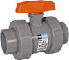 Hayward 1/2" Pipe, Full Port, PVC Full Port Ball Valve Bi-Directional, Socket x Thread Ends, Tee Handle, 250 WOG TB1050STE - 39134481