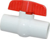 Legend Valve 1/2" Pipe, Full Port, PVC Miniature Ball Valve Inline - Two Way Flow, FNPT x FNPT Ends, Tee Handle, 150 WOG 201-303 - 36897734